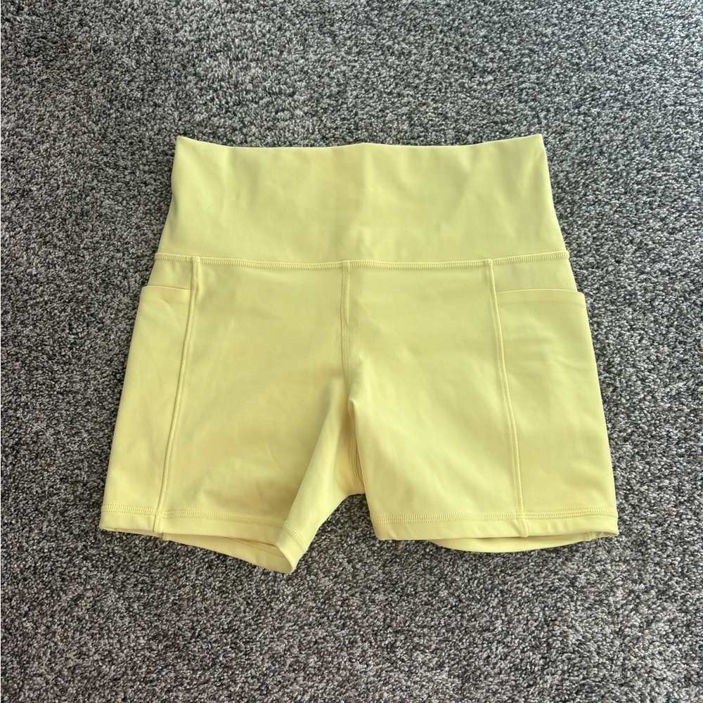 Athleta Yellow Bike Shorts Small